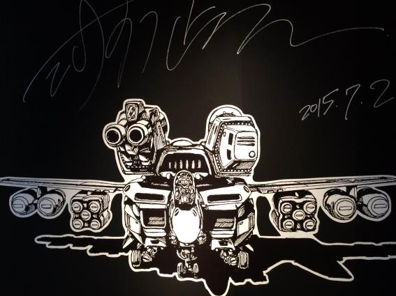 河森さんのサインと『劇場版 超時空要塞マクロス 愛・おぼえていますか』に登場するVF-1Sストライクバルキリーの原画