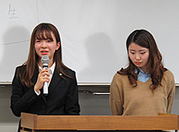 新・幹事⻑の青木さん（写真左）と新・副幹事⻑の湯里さん（写真右）による 進⾏